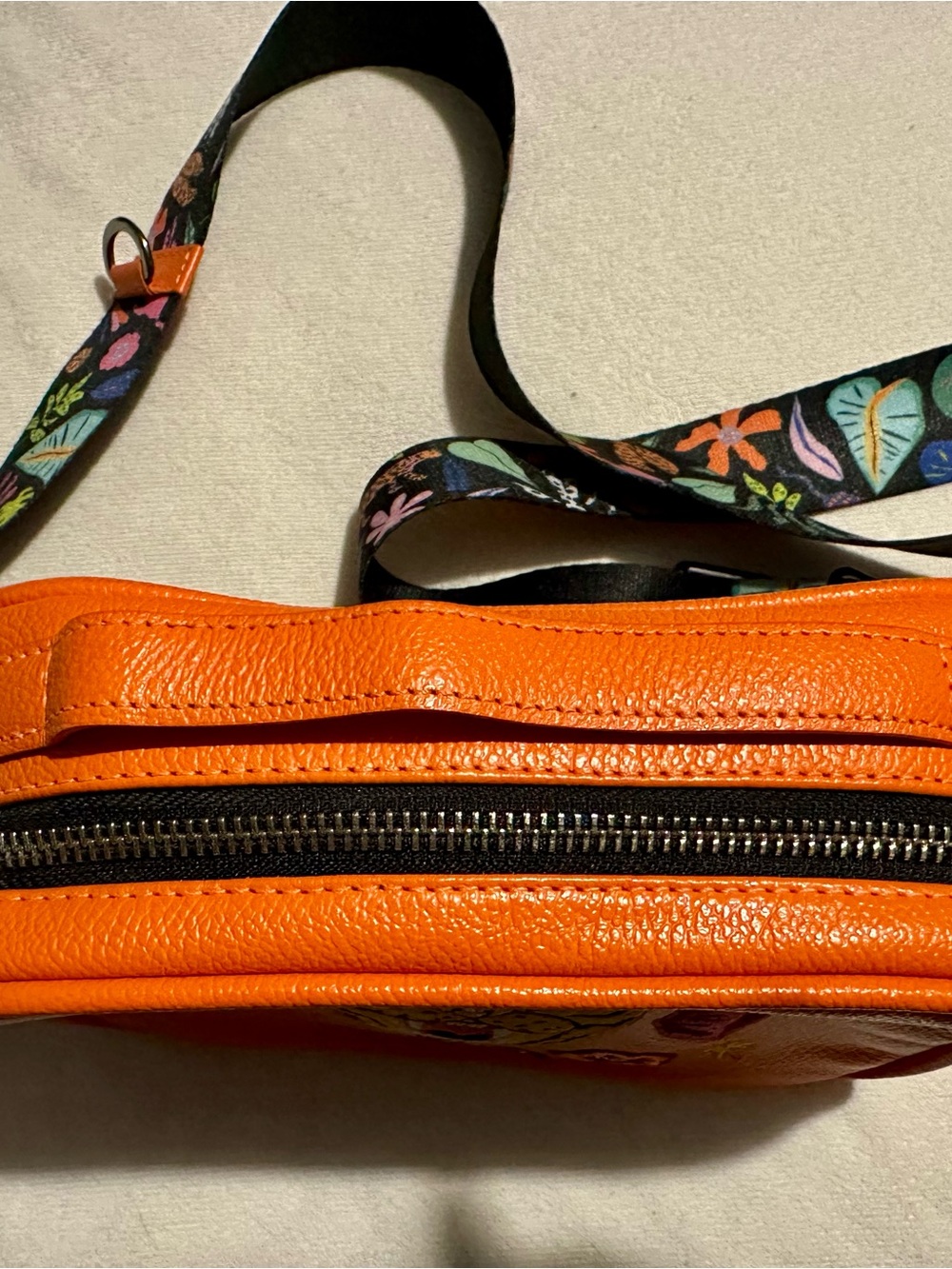 Orange Embroidered Tiger Crossbody Bag - Picture 4 of 7